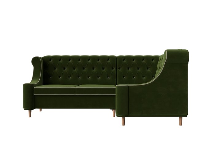 Угловой диван Бронкс зеленого цвета правый угол - купить Угловые диваны по цене 62999.0