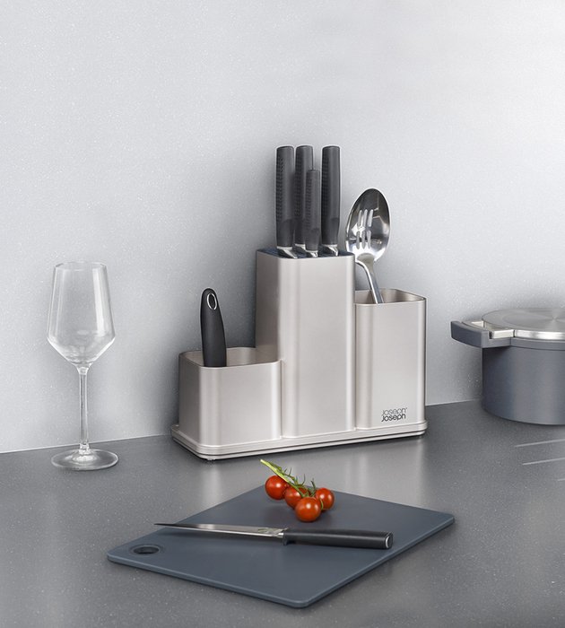 Органайзер для кухонной утвари настольный CounterStore серебристого цвета - лучшие Аксессуары для кухни в INMYROOM