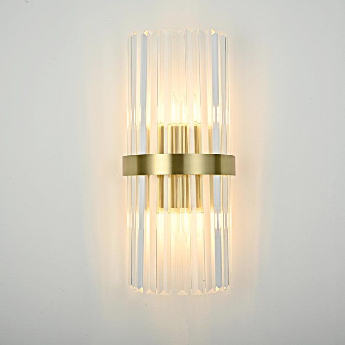 Бра Odeon Clear Glass Gold metal Wall Lamp - лучшие Бра и настенные светильники в INMYROOM