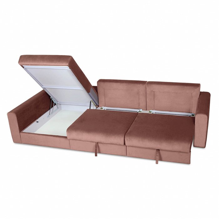 Угловой диван-кровать Мэдисон Лувр красного цвета большой - купить Угловые диваны по цене 58990.0