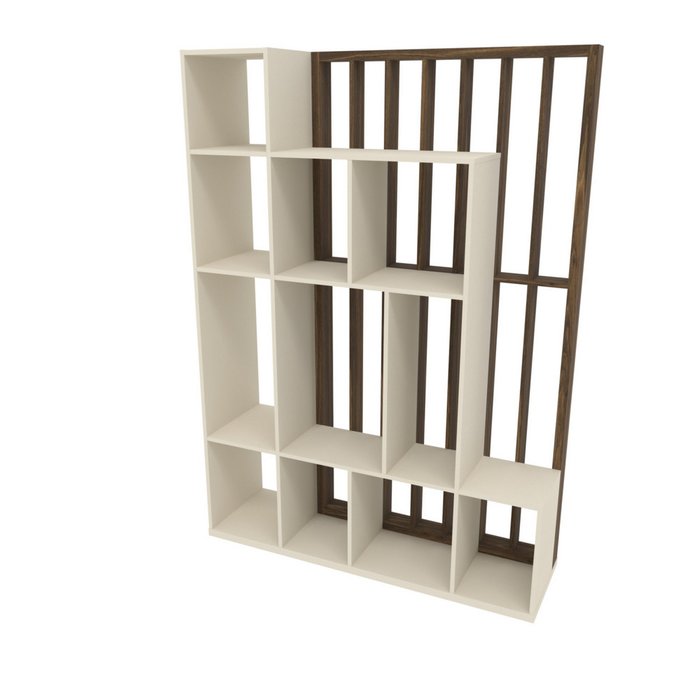 Перегородка-стеллаж высокий Разделение П5135.3 бежево-коричневого цвета Перегородка-стеллаж высокий Разделение П5135.3 бежево-коричневого цвета