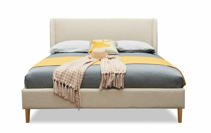 Кровать Carrera 160x200 бежевого цвета - купить Кровати для спальни по цене 39195.0