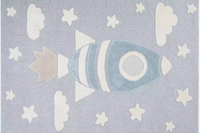 Ковер детский Space 160x230 бежево-голубого цвета