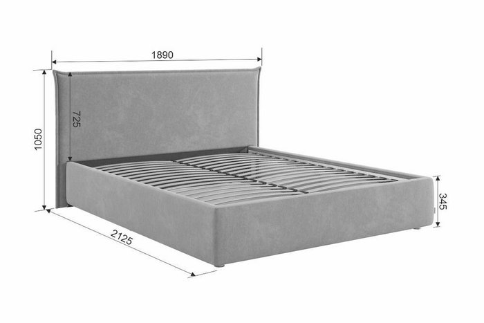 Кровать Лада 160х200 серого цвета с основанием - лучшие Кровати для спальни в INMYROOM