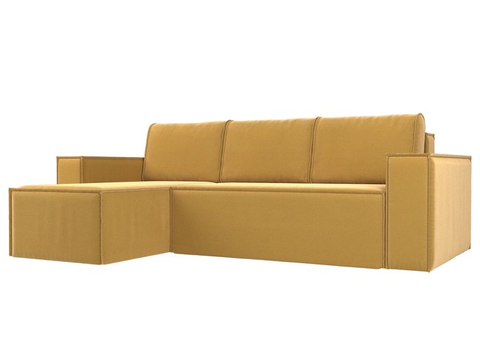 Угловой диван-кровать Куба желтого цвета левый угол