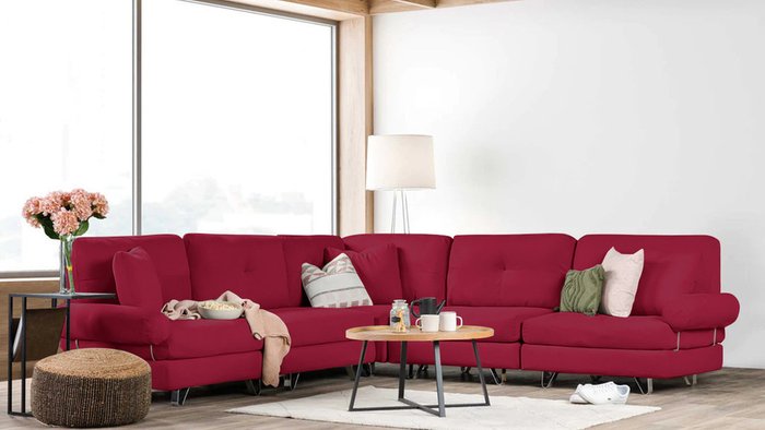 Угловой диван Багамы красного цвета - купить Угловые диваны по цене 169500.0