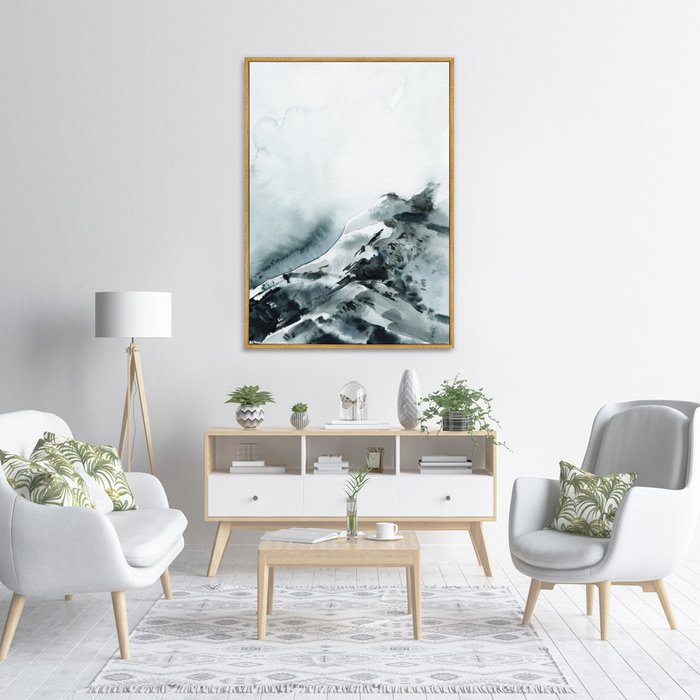 Репродукция картины на холсте Above the snow-covered mountain peak, 2021г. - лучшие Картины в INMYROOM