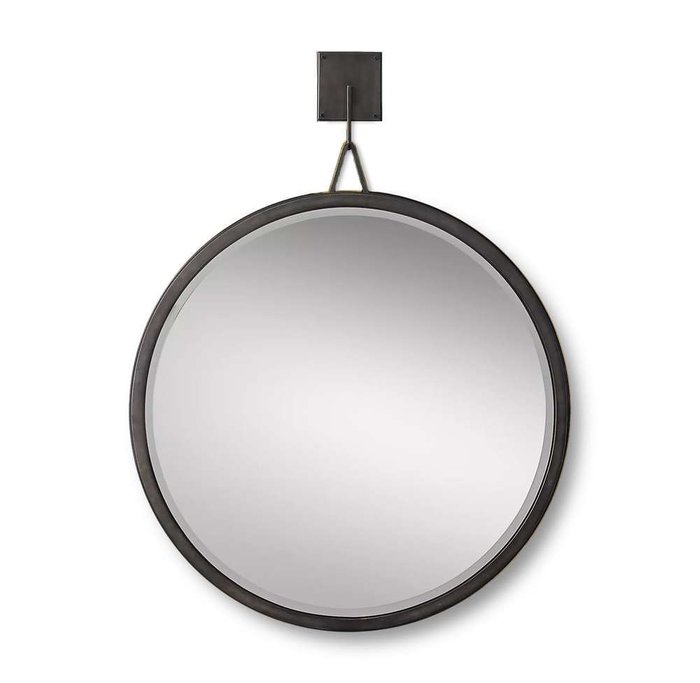 Круглое металлическое зеркало Icon диаметр 120 латунного цвета
