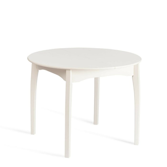 Раздвижной обеденный стол Diamante белого цвета - лучшие Обеденные столы в INMYROOM