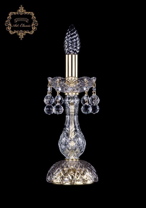 Хрустальная настольная лампа с подвесками Art Classic 46327 12.26.1-26.Gd.B подсвечник Хрустальная настольная лампа с подвесками Art Classic 46327 12.26.1-26.Gd.B подсвечник