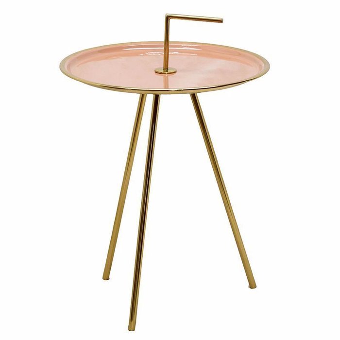 Кофейный стол бежево-золотого цвета