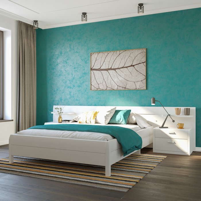 Кровать Илона 140х200 белого цвета - купить Кровати для спальни по цене 15692.0