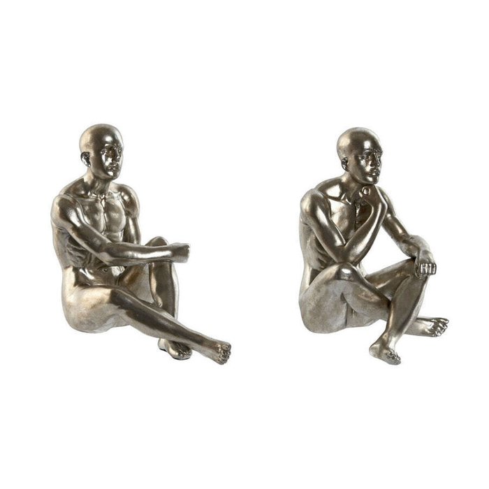 Декоративная фигура Home ESPRIT Позолоченный Серебристый 19 x 13,5 x 22 cm (2 штук)