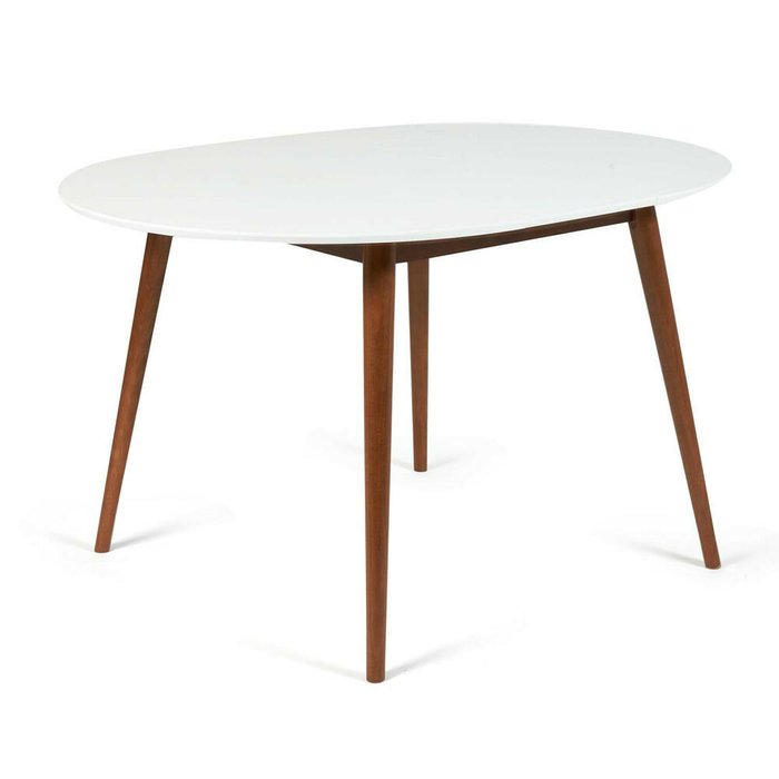 Раздвижной обеденный стол Bosco бело-коричневого цвета