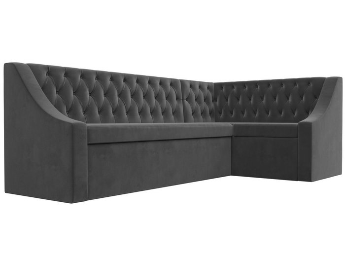 Кухонный угловой диван-кровать Мерлин серого цвета правый угол - лучшие Угловые диваны в INMYROOM