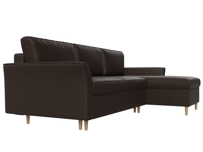 Угловой диван-кровать София темно-коричневого цвета (экокожа) правый угол - лучшие Угловые диваны в INMYROOM