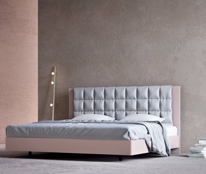 Кровать Izzy розово-бежевого цвета 180х200