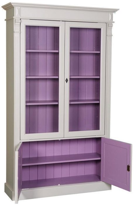 Книжный шкаф Брюгге серо-сиреневого цвета - купить Книжные шкафы по цене 215200.0