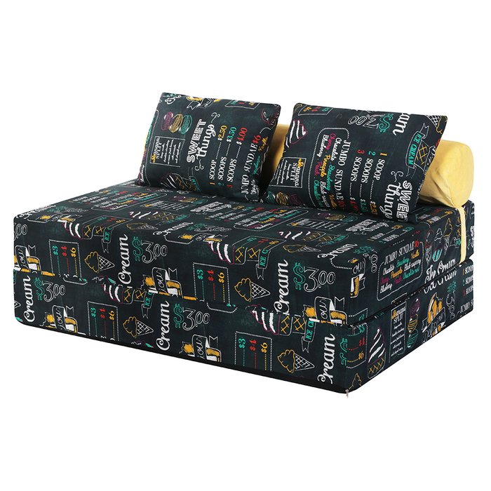 Бескаркасный диван-кровать Puzzle Bag Ice Cream XL черного цвета  - купить Бескаркасная мебель по цене 30790.0