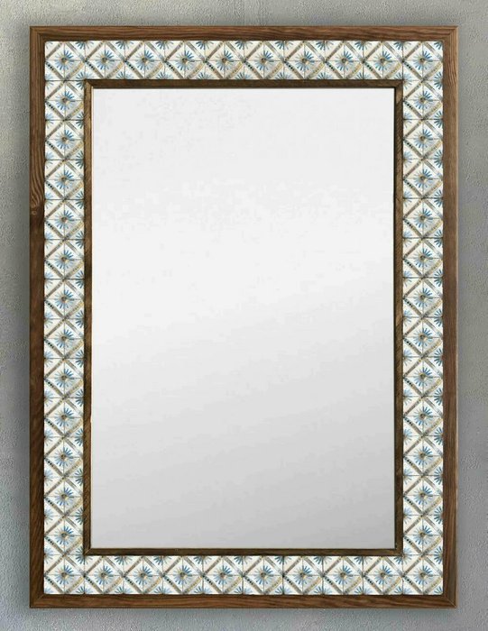 Настенное зеркало с каменной мозаикой 53x73 с основанием из композита