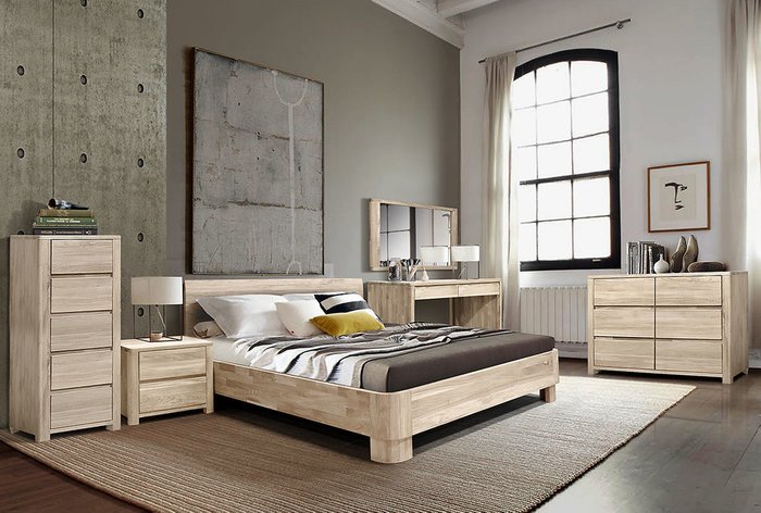 Кровать Норд 180х200 цвета беленый дуб - купить Кровати для спальни по цене 115785.0