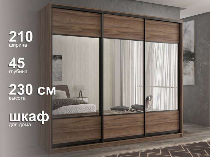 Шкаф-купе Кааппи-6 210 М цвета Орех тьеполо - лучшие Шкафы-купе в INMYROOM