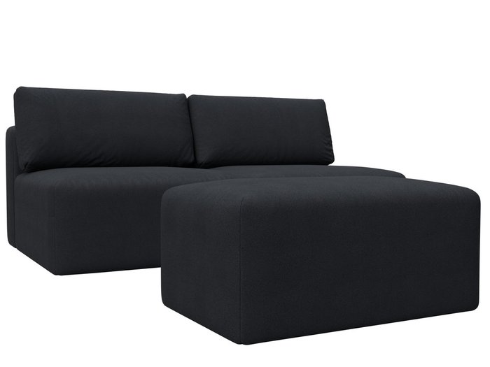 Модульный диван-кровать с пуфом Лига-060 темно-серого цвета (замша) - купить Прямые диваны по цене 83990 Модульный диван-кровать с пуфом Лига-060 темно-серого цвета (замша) - купить Прямые диваны по цене 83990