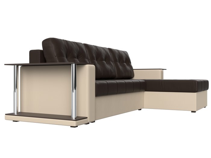 Угловой диван-кровать Даллас коричневого цвета (экокожа) - лучшие Угловые диваны в INMYROOM