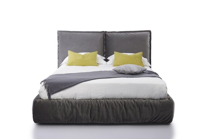 Кровать с ортопедической решеткой Now 180х200 серого цвета  - лучшие Кровати для спальни в INMYROOM