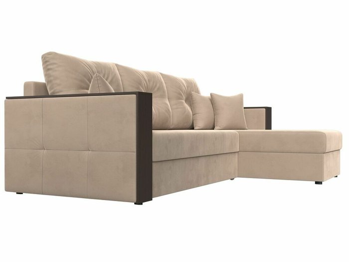 Угловой диван-кровать Валенсия бежевого цвета правый угол - лучшие Угловые диваны в INMYROOM