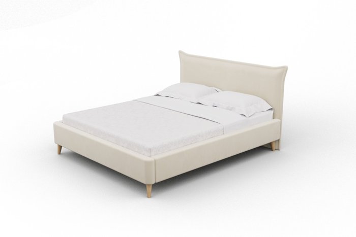 Кровать Олимпия 190x190 на деревянных ножках белого цвета