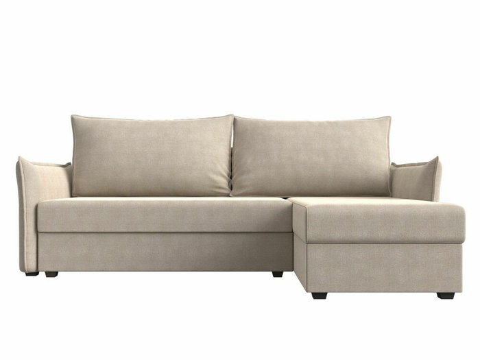 Угловой диван-кровать Лига 004 бежевого цвета угол правый  - купить Угловые диваны по цене 35999.0