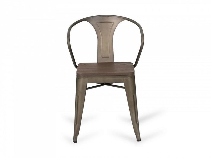 Стул Tolix wood серо-коричневого цвета - купить Обеденные стулья по цене 5900.0