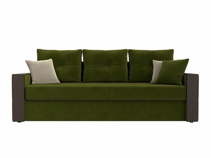Прямой диван-кровать Валенсия зеленого цвета - купить Прямые диваны по цене 37999.0