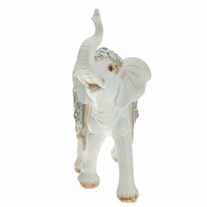 Фигурка декоративная Слон бело-голубого цвета - купить Фигуры и статуэтки по цене 2892.0