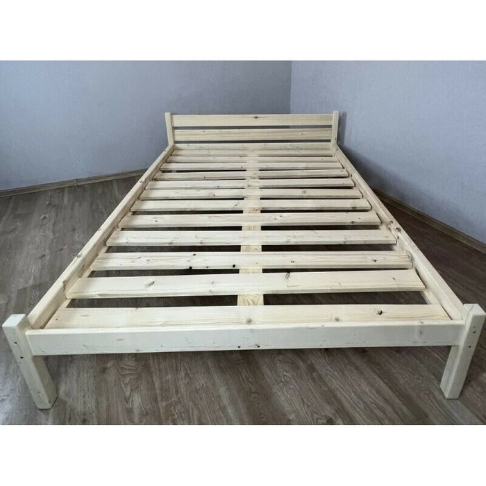 Кровать Классика сосновая 120х200 бежевого цвета - лучшие Кровати для спальни в INMYROOM