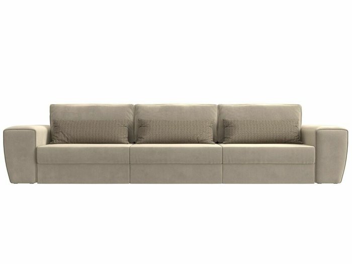 Прямой диван-кровать Лига 008 Long бежево-коричневого цвета - купить Прямые диваны по цене 63999.0