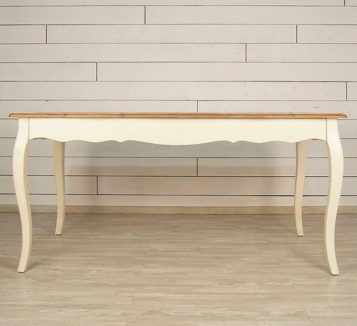 Раздвижной обеденный стол Leontina  бело-коричневого цвета - купить Обеденные столы по цене 72614.0