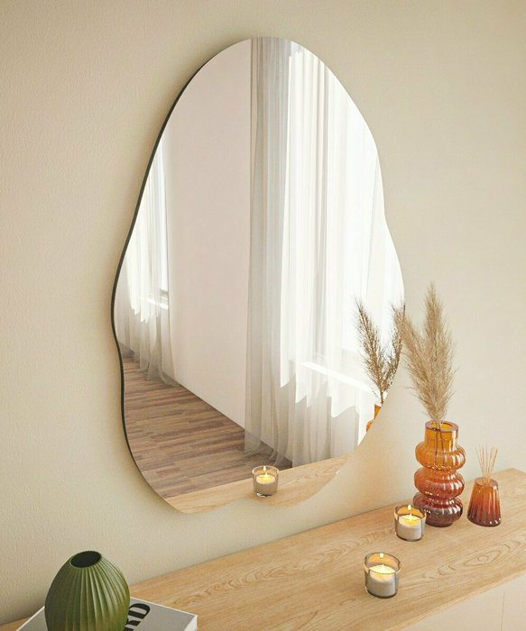 Настенное зеркало Decor 60х85 с основанием черного цвета - лучшие Настенные зеркала в INMYROOM