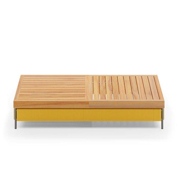 Стол журнальный Готланд бежево-желтого цвета - лучшие Садовые столы в INMYROOM