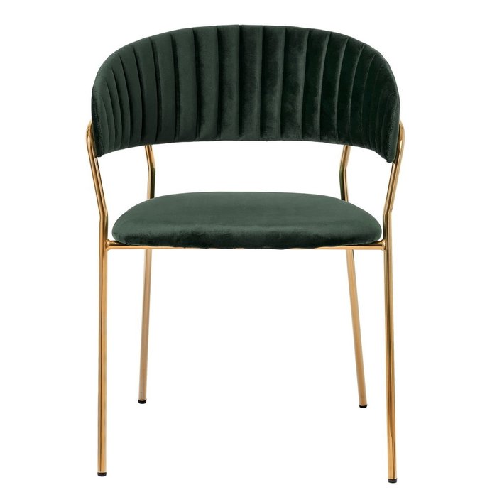 Стул Turin зеленого цвета с золотыми ножками - купить Обеденные стулья по цене 20700.0