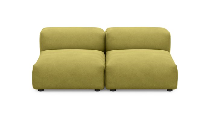 Прямой диван Фиджи малый горчично-зеленого цвета