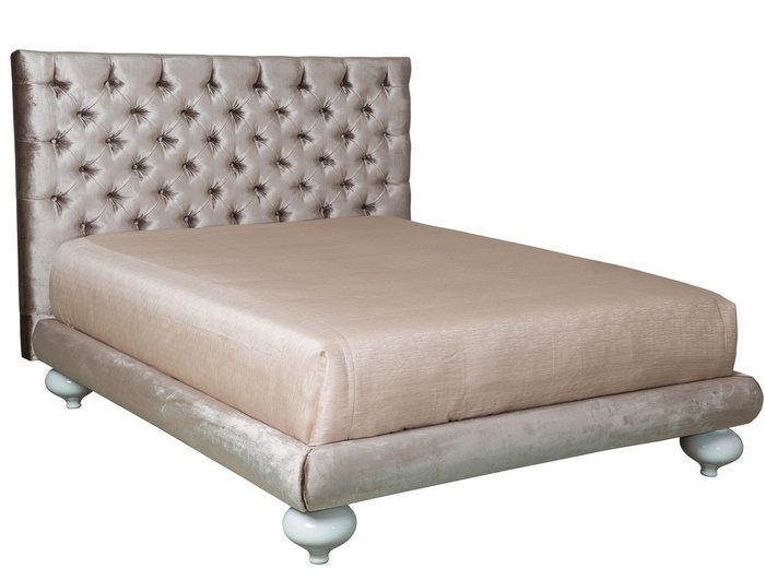 Кровать с решеткой Palermo 160х200 серого цвета - купить Кровати для спальни по цене 148720.0