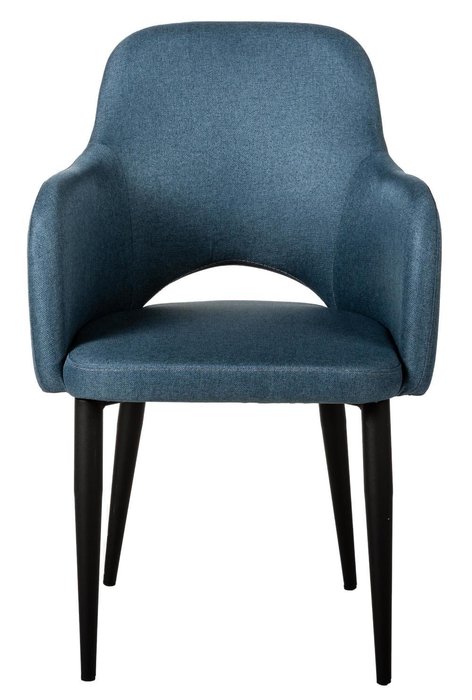 Стул-кресло Ledger синего цвета на черных ножках - лучшие Обеденные стулья в INMYROOM