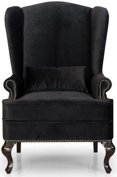 Кресло английское Биг Бен с ушками дизайн 7 черного цвета - купить Интерьерные кресла по цене 27850.0