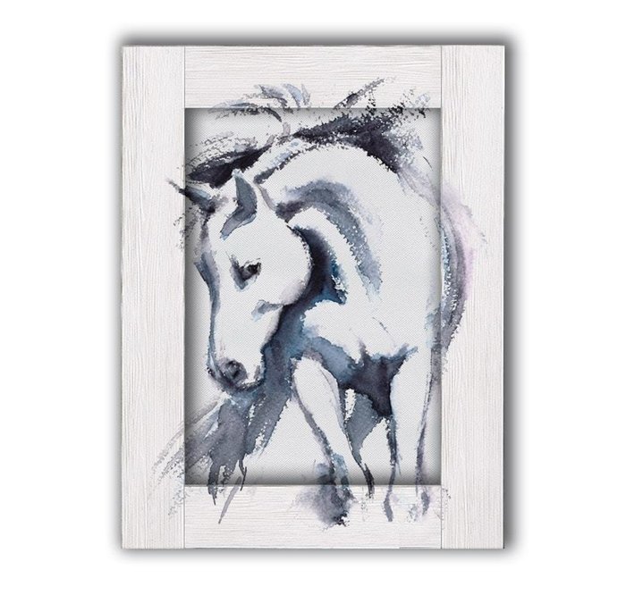 Картина с арт рамой Лошадь 45х55
