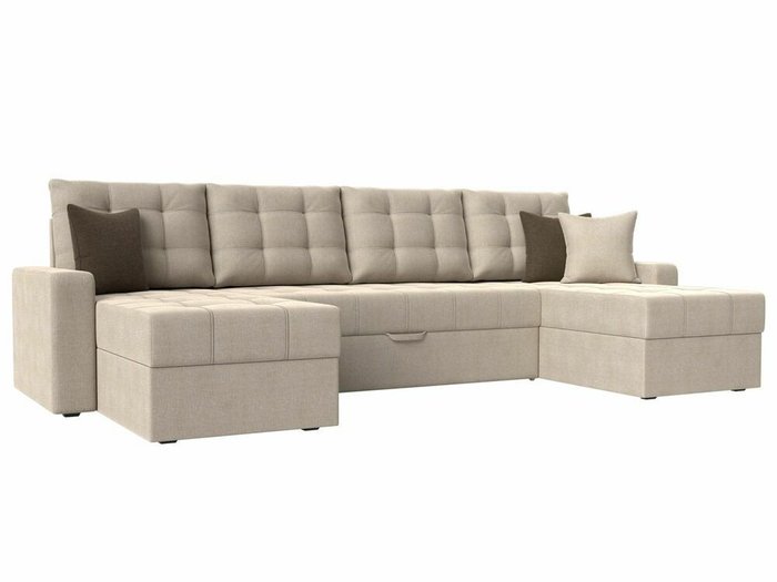 Угловой диван-кровать Ливерпуль бежевого цвета