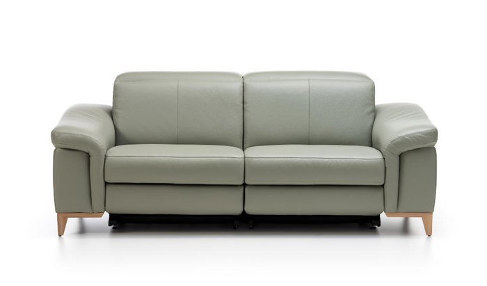 Прямой кожаный диван Antelao серого цвета