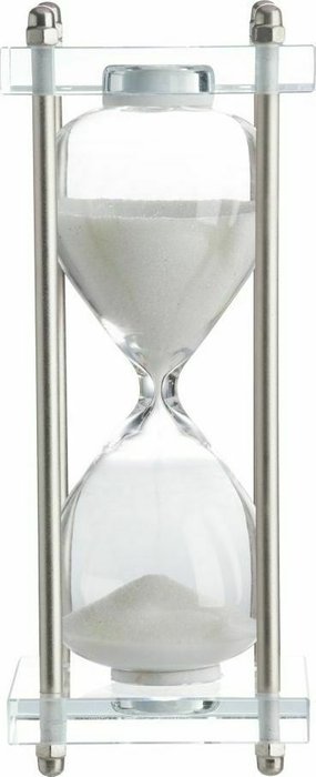 Песочные часы 15 м бело-серого цвета - купить Часы по цене 5800.0