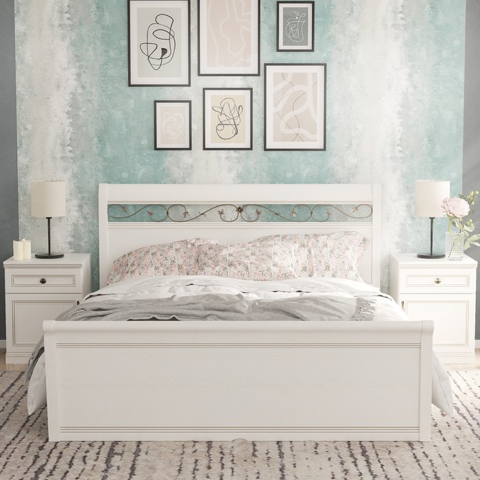 Кровать Белладжио 140х200 белого цвета